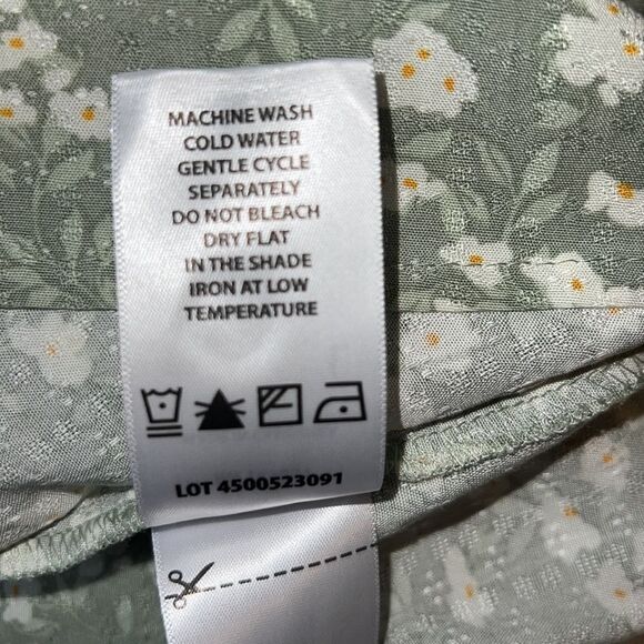 BUFFALO DAVID BITTON Mint Ditsy Floral Jaquan’s Flutter Sleeve Blouse-L NWT - Picture 10 of 10